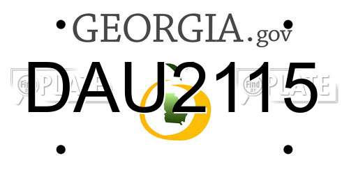DAU2115 Georgia License Plate