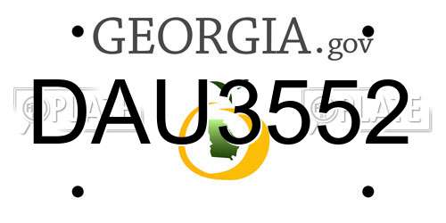 DAU3552 Georgia License Plate