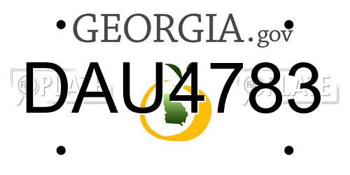 DAU4783 Georgia License Plate