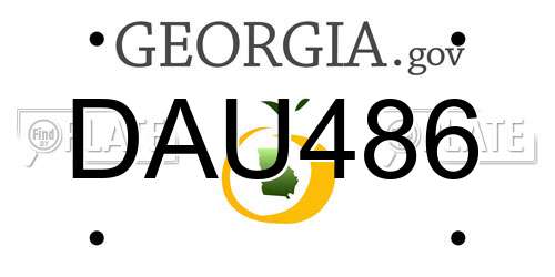 DAU486 Georgia License Plate