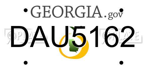 DAU5162 Georgia License Plate