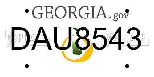 DAU8543 Georgia License Plate