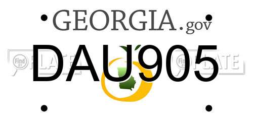 DAU905 Georgia License Plate