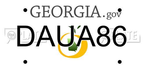 DAUA86 Georgia License Plate