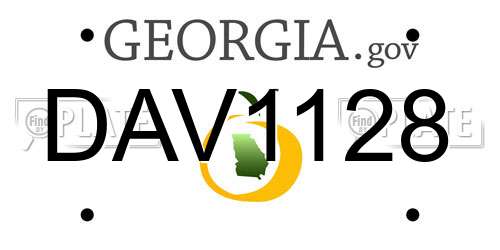 DAV1128 Georgia License Plate