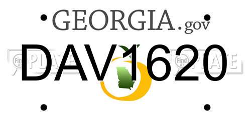 DAV1620 Georgia License Plate