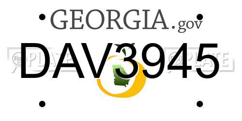 DAV3945 Georgia License Plate