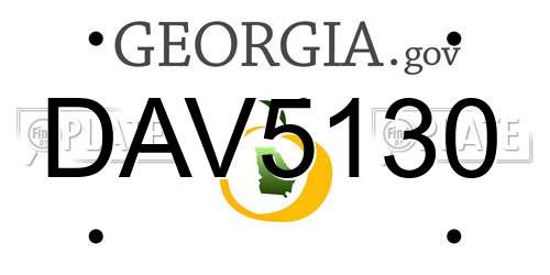 DAV5130 Georgia License Plate