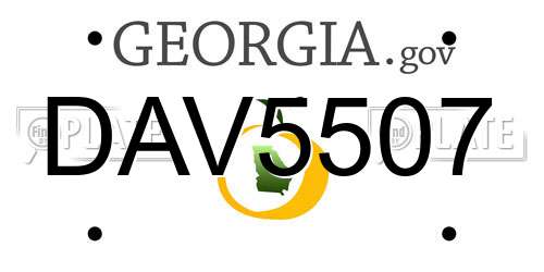 DAV5507 Georgia License Plate