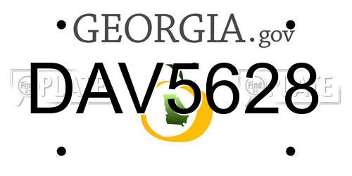 DAV5628 Georgia License Plate