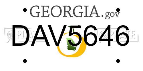 DAV5646 Georgia License Plate