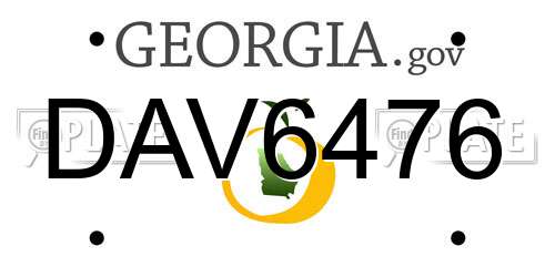 DAV6476 Georgia License Plate
