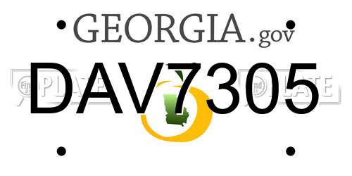 DAV7305 Georgia License Plate