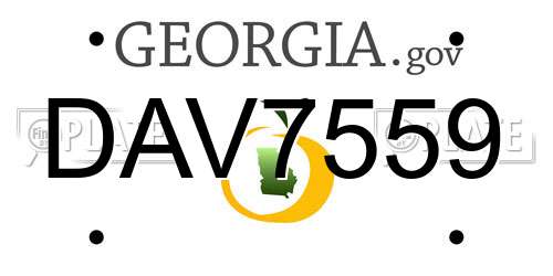 DAV7559 Georgia License Plate