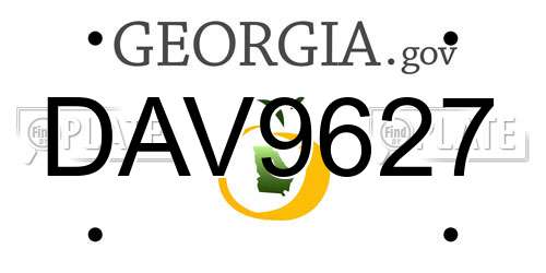 DAV9627 Georgia License Plate