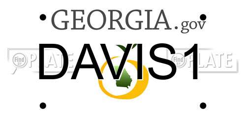 DAVIS1 Georgia License Plate