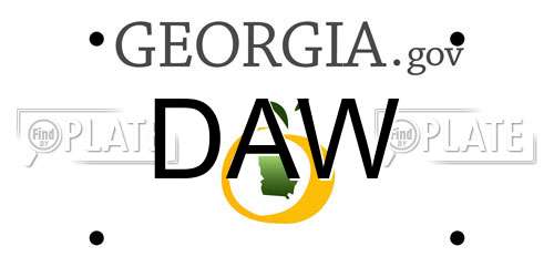 DAW Georgia License Plate