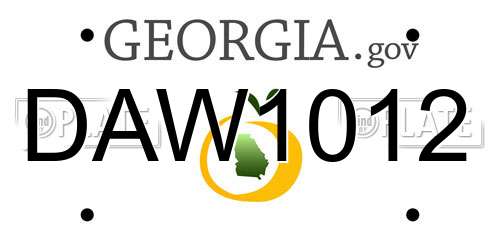 DAW1012 Georgia License Plate