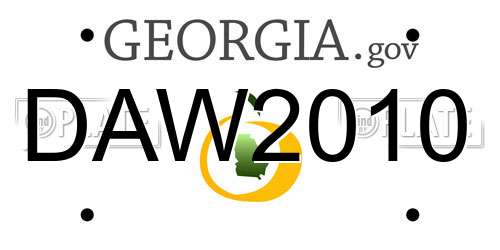 DAW2010 Georgia License Plate