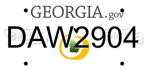 DAW2904 Georgia License Plate