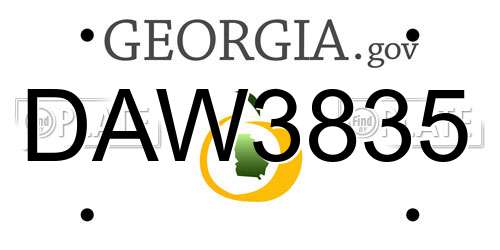 DAW3835 Georgia License Plate