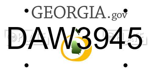 DAW3945 Georgia License Plate