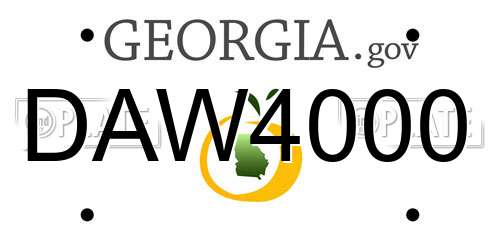DAW4000 Georgia License Plate