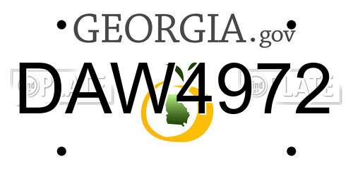 DAW4972 Georgia License Plate