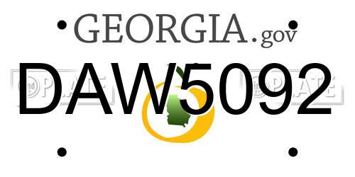 DAW5092 Georgia License Plate