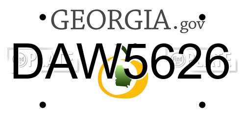 DAW5626 Georgia License Plate
