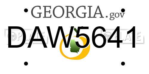 DAW5641 Georgia License Plate