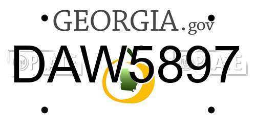 DAW5897 Georgia License Plate