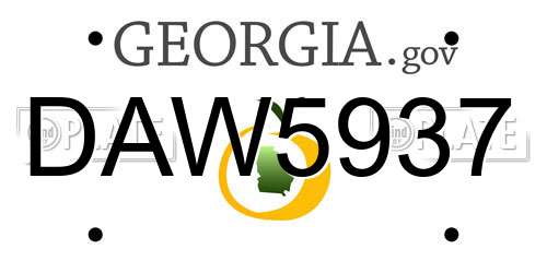 DAW5937 Georgia License Plate