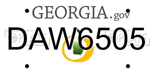 DAW6505 Georgia License Plate