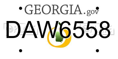 DAW6558 Georgia License Plate