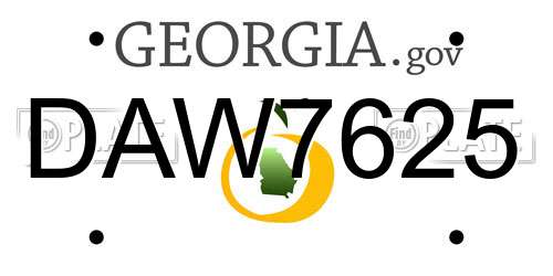 DAW7625 Georgia License Plate