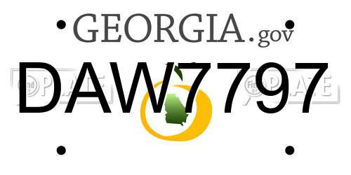 DAW7797 Georgia License Plate
