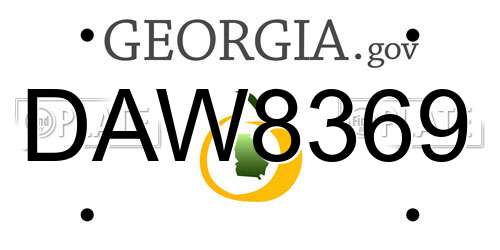 DAW8369 Georgia License Plate