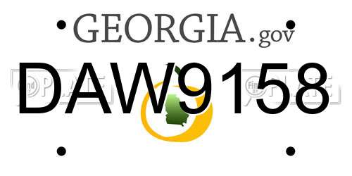 DAW9158 Georgia License Plate