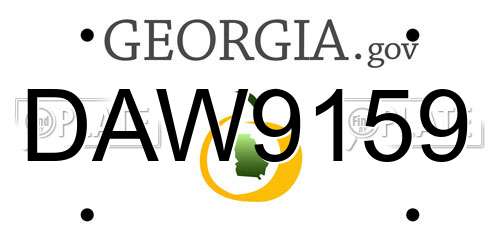 DAW9159 Georgia License Plate