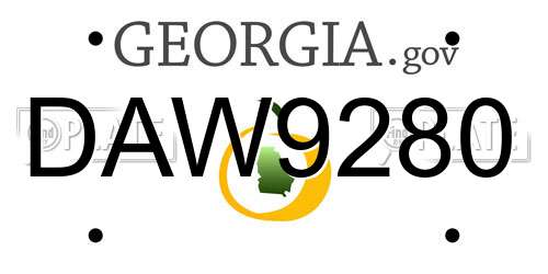DAW9280 Georgia License Plate