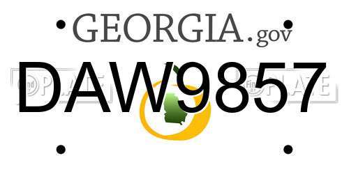 DAW9857 Georgia License Plate