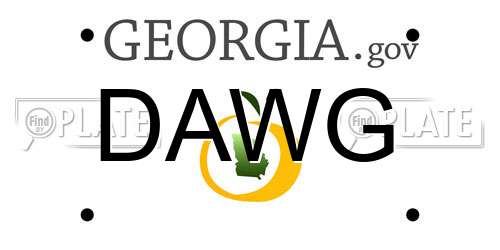 DAWG Georgia License Plate