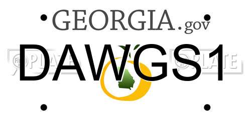 DAWGS1 Georgia License Plate