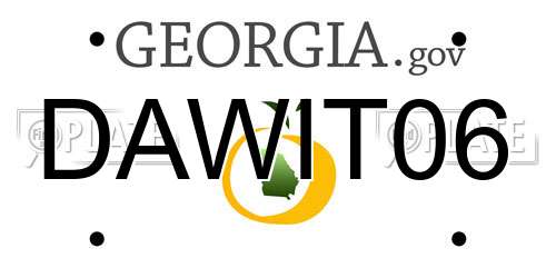 DAWIT06 Georgia License Plate