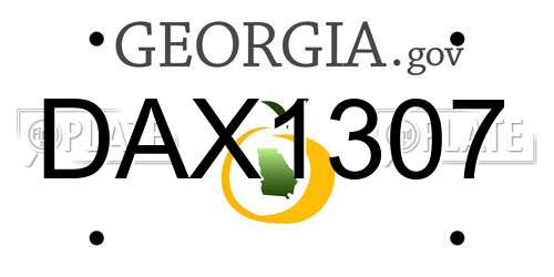 DAX1307 Georgia License Plate