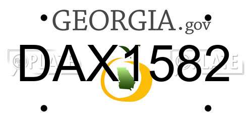 DAX1582 Georgia License Plate