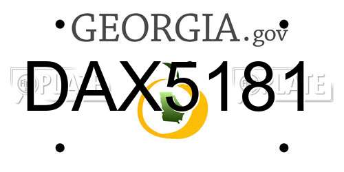 DAX5181 Georgia License Plate