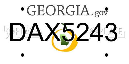 DAX5243 Georgia License Plate
