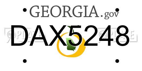 DAX5248 Georgia License Plate